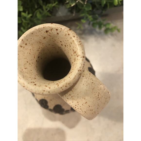 Bay Ceramic Fat Lava Vase, 7120, Fire Red Black Lava Cream Splatter Wear Germany - Picture 6 of 8